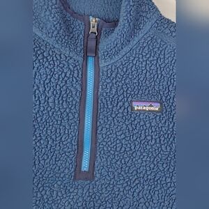 Patagonia Womens Blue Retro Pile 1/4 Zip Fleece Pullover - Size XS - EUC